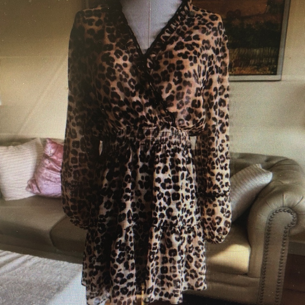 Leopard Print Wrap Dress